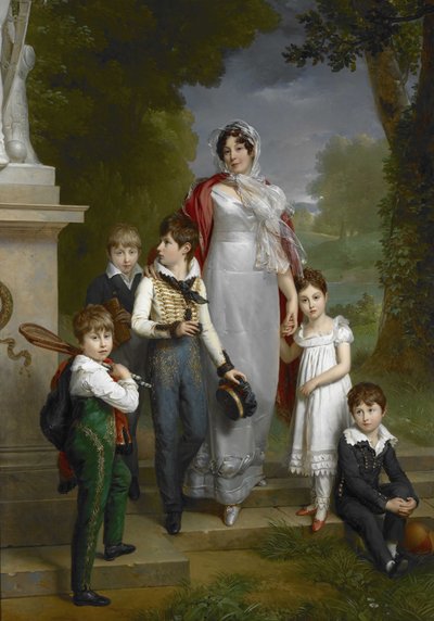 Porträt von Louise-Antoinette-Scholastique Guéhéneuc, Madame la Maréchale Lannes, Duchesse de Montebello, mit ihren Kindern von Francois Pascal Simon Gerard